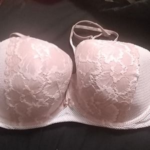 Cacique lightly lined pink strapless bra 42g
